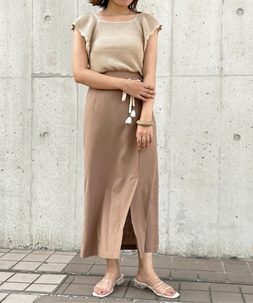 apres jour clair(アプレジュールクレア)の「【apres jour clair】肩フリルニットトップス【ZOZOTOWN限定アイテム】(ニット/セーター・レディース・ベージュ/オフホワイト/ピンクベージュ・X-LARGE/フリー)」の18枚目の写真