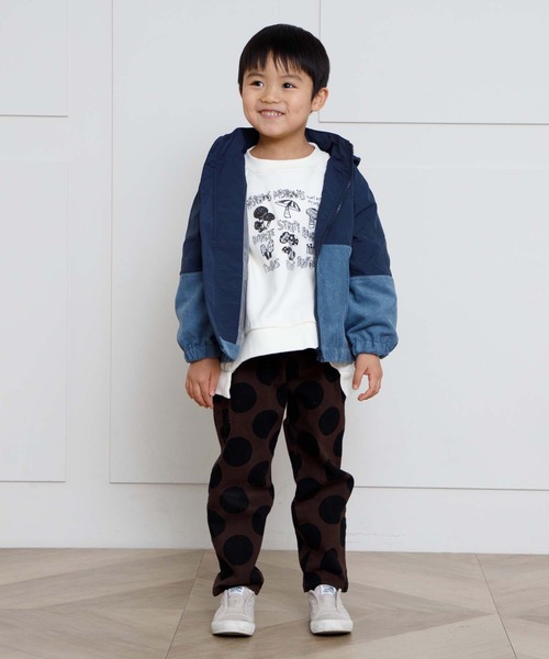 MAKE YOUR DAY（メイクユアデイ）の「バイカラーフーディー■80～140cm（ナイロンジャケット・キッズ・ブラック/ネイビー/カーキ/ベージュ・90/100/110/120/80/130/140）」の9枚目の写真