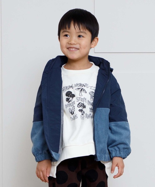MAKE YOUR DAY（メイクユアデイ）の「バイカラーフーディー■80～140cm（ナイロンジャケット・キッズ・ブラック/ネイビー/カーキ/ベージュ・90/100/110/120/80/130/140）」の10枚目の写真