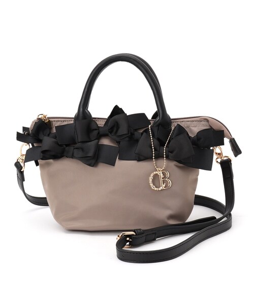 couture brooch（クチュールブローチ）の「【メニーリボンシリーズ】メニーリボン ミニナイロントート（トートバッグ・レディース・ブラック/ベージュ系その他/ベビーピンク・00）」の4枚目の写真