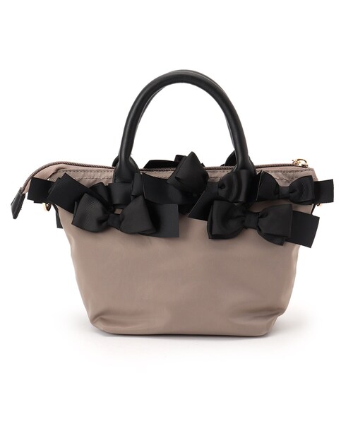 couture brooch（クチュールブローチ）の「【メニーリボンシリーズ】メニーリボン ミニナイロントート（トートバッグ・レディース・ブラック/ベージュ系その他/ベビーピンク・00）」の6枚目の写真