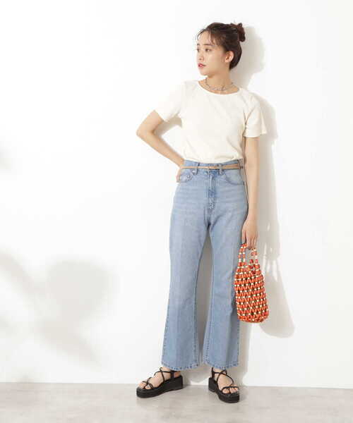 N.（N. Natural Beauty Basic）（エヌエヌナチュラルビューティーベーシック）の「三角テレコインナー（Tシャツ/カットソー・レディース・ホワイト/ブラック/ベージュ・MEDIUM）」の11枚目の写真