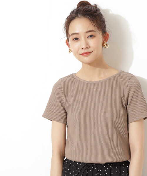 N.（N. Natural Beauty Basic）（エヌエヌナチュラルビューティーベーシック）の「三角テレコインナー（Tシャツ/カットソー・レディース・ホワイト/ブラック/ベージュ・MEDIUM）」の17枚目の写真