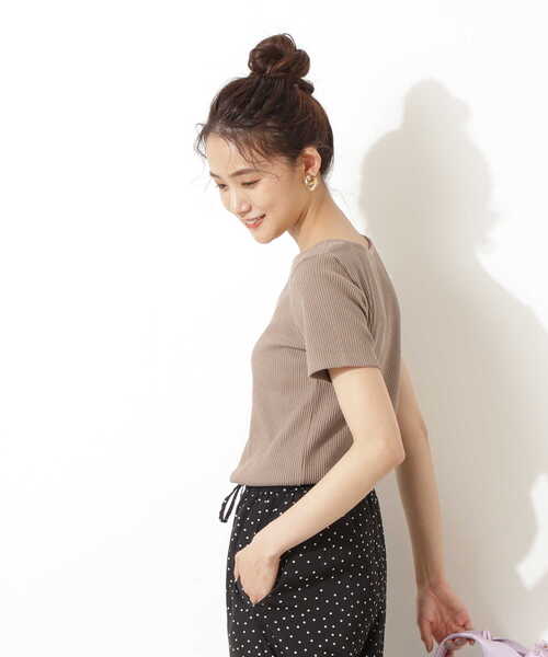 N.（N. Natural Beauty Basic）（エヌエヌナチュラルビューティーベーシック）の「三角テレコインナー（Tシャツ/カットソー・レディース・ホワイト/ブラック/ベージュ・MEDIUM）」の19枚目の写真