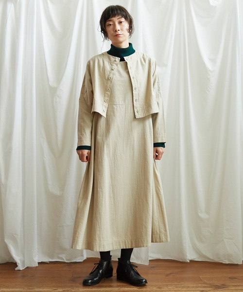 Lene(レネ)の「フラワーステッチ刺繍 セットアップワンピース(ワンピース・レディース・ベージュ/カーキ・FREE)」の9枚目の写真