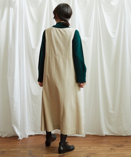 Lene(レネ)の「フラワーステッチ刺繍 セットアップワンピース(ワンピース・レディース・ベージュ/カーキ・FREE)」の4枚目の写真