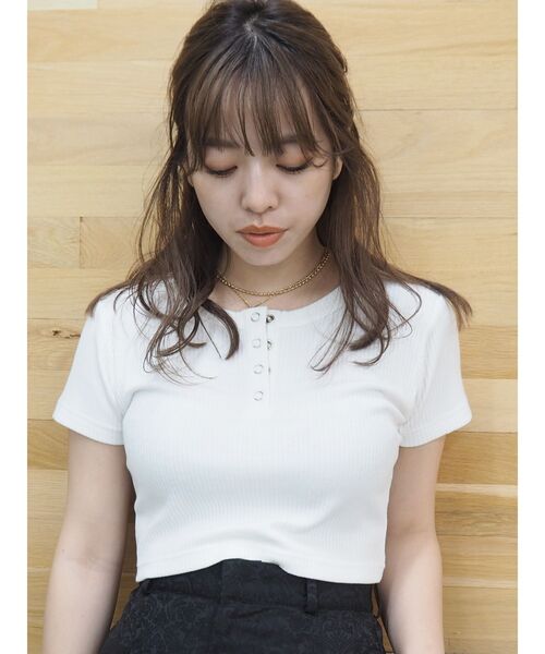 EVRIS（エヴリス）の「ヘンリークロップドTEE（Tシャツ/カットソー・レディース・ホワイト/ブラック/ブルー/パープル・FREE）」の11枚目の写真