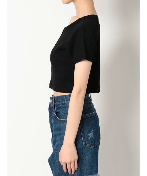 EVRIS（エヴリス）の「ヘンリークロップドTEE（Tシャツ/カットソー・レディース・ホワイト/ブラック/ブルー/パープル・FREE）」の12枚目の写真