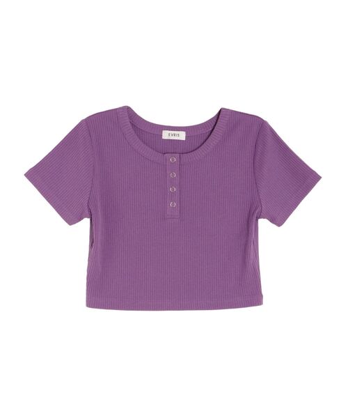 EVRIS（エヴリス）の「ヘンリークロップドTEE（Tシャツ/カットソー・レディース・ホワイト/ブラック/ブルー/パープル・FREE）」の19枚目の写真