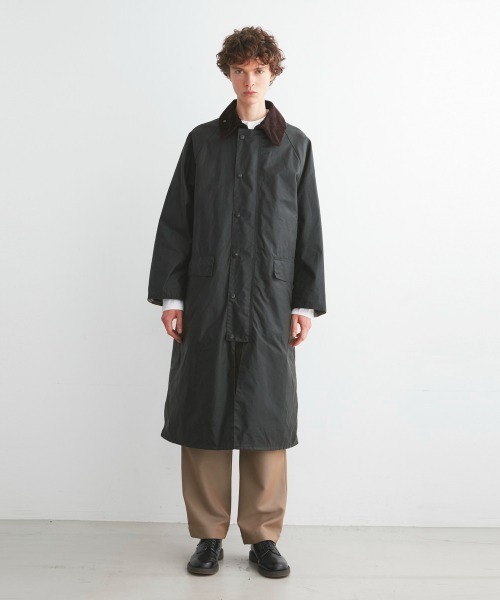 Barbour（バブアー）の「OVERSIZED WAX BURGHLEY（ステンカラーコート・メンズ・グレー/セージグリーン/ブラック・40/38/34/36）」の14枚目の写真