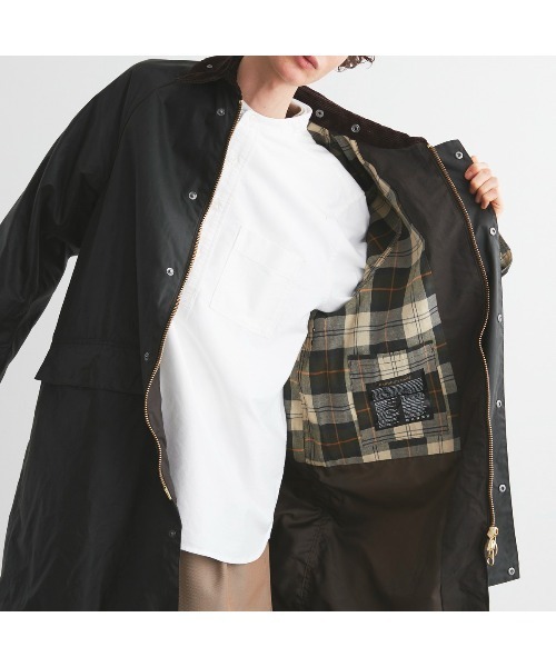 Barbour（バブアー）の「OVERSIZED WAX BURGHLEY（ステンカラーコート・メンズ・グレー/セージグリーン/ブラック・40/38/34/36）」の17枚目の写真