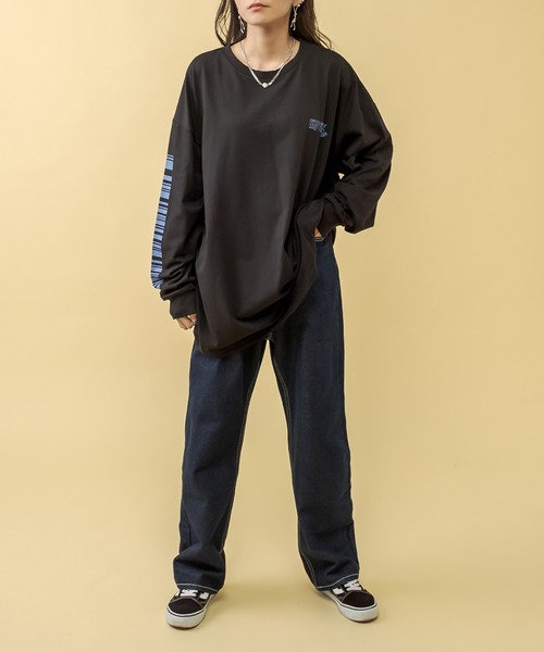 RASVOA(ラスボア)の「OneWashハイウエストストレート配色ステッチデニム(デニムパンツ・レディース・ブラック/ネイビー・S/M)」の19枚目の写真