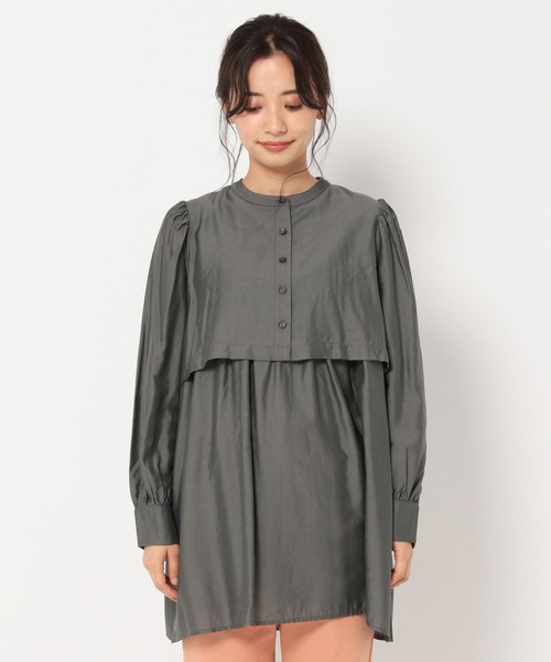 mysty woman（ミスティウーマン）の「レイヤードチュニックシャツ 229077（シャツ/ブラウス・レディース・オフホワイト/チャコール/イエロー系・FREE）」の17枚目の写真