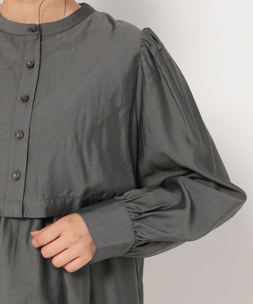 mysty woman（ミスティウーマン）の「レイヤードチュニックシャツ 229077（シャツ/ブラウス・レディース・オフホワイト/チャコール/イエロー系・FREE）」の16枚目の写真