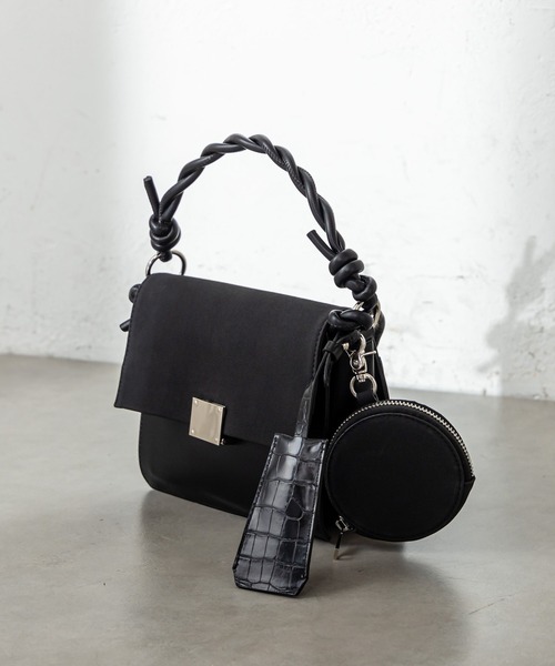 mystic（ミスティック）の「フェイクスエードドッキングハンドBAG（ショルダーバッグ・レディース・ブラック/オレンジ・ONE SIZE）」の4枚目の写真