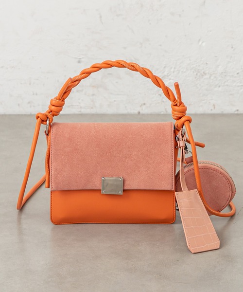 mystic（ミスティック）の「フェイクスエードドッキングハンドBAG（ショルダーバッグ・レディース・ブラック/オレンジ・ONE SIZE）」の6枚目の写真