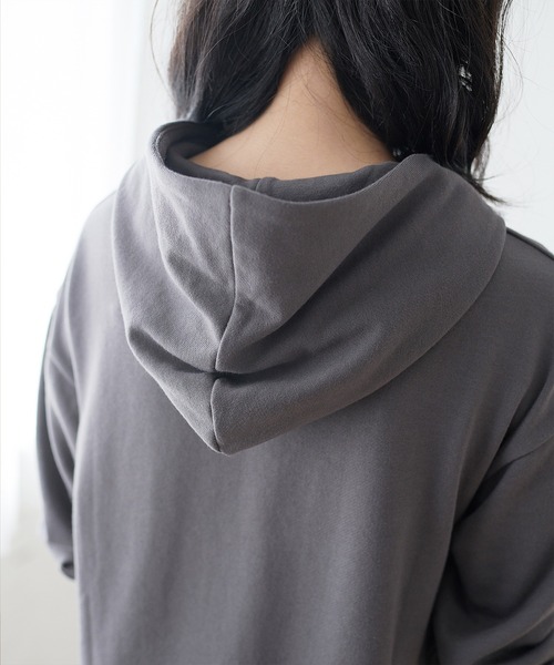 KANGOL EXTRA COMFORT(カンゴールエクストラコンフォート)の「【KANGOL EXTRA COMFORT(カンゴール エクストラコンフォート)】ロゴプリント サイドスリット オーバーサイズパーカー(パーカー・レディース・ブラック/チャコールグレー/ブルーグレー/オフホワイト・LL/L/M)」の10枚目の写真