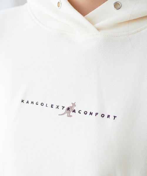KANGOL EXTRA COMFORT(カンゴールエクストラコンフォート)の「【KANGOL EXTRA COMFORT(カンゴール エクストラコンフォート)】ロゴプリント サイドスリット オーバーサイズパーカー(パーカー・レディース・ブラック/チャコールグレー/ブルーグレー/オフホワイト・LL/L/M)」の11枚目の写真