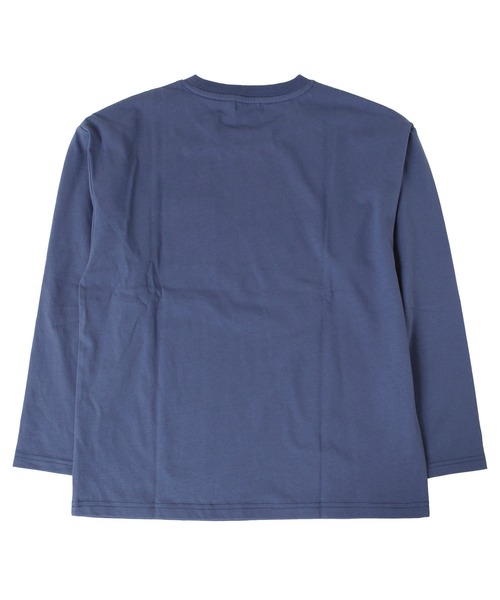 GLAZOS（グラソス）の「タフ天竺・ドロップショルダーポケットプリント長袖Ｔシャツ（Tシャツ/カットソー・キッズ・ホワイト/ブラック/グレー/ブルー・130cm/140cm/150cm/160cm/170cm）」の10枚目の写真