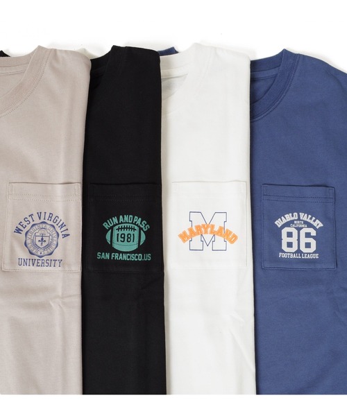 GLAZOS（グラソス）の「タフ天竺・ドロップショルダーポケットプリント長袖Ｔシャツ（Tシャツ/カットソー・キッズ・ホワイト/ブラック/グレー/ブルー・130cm/140cm/150cm/160cm/170cm）」の8枚目の写真