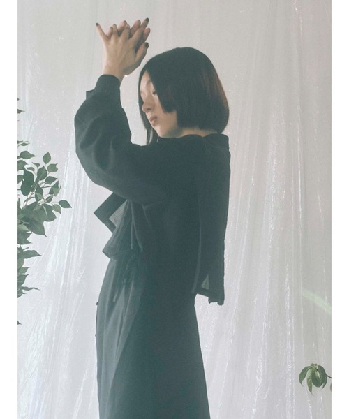 merry jenny(メリージェニー)の「シアースクエアカラーワンピース(ワンピース・レディース・アイボリー/ブラック/ラベンダー・FREE)」の19枚目の写真