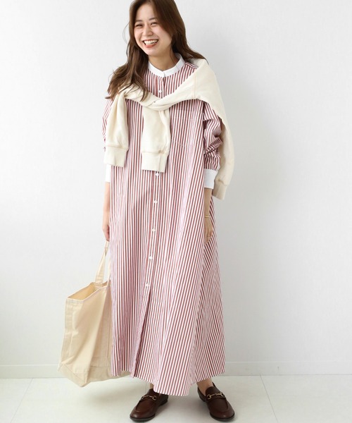 JOURNAL STANDARD relume（ジャーナルスタンダード　レリューム）の「タイプライタークレリックフレアワンピース◆（ワンピース・レディース・レッド/ブルー・FREE）」の2枚目の写真