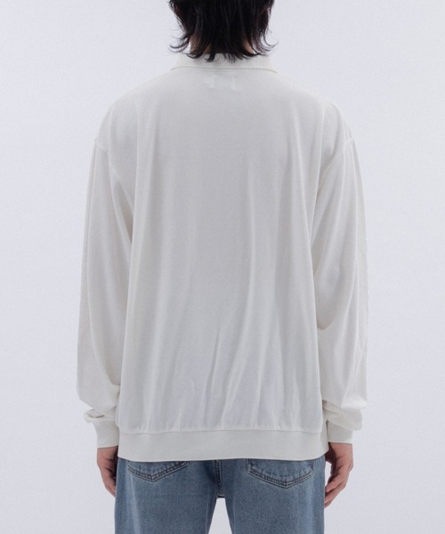 FTW（エフティダブリュー）の「PIGMENT DYEING L/S POLO（ポロシャツ・メンズ・ホワイト/チャコール・MEDIUM/LARGE）」の13枚目の写真