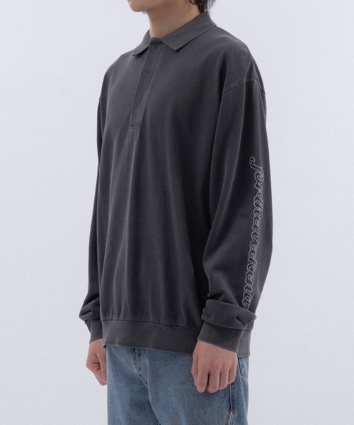 FTW（エフティダブリュー）の「PIGMENT DYEING L/S POLO（ポロシャツ・メンズ・ホワイト/チャコール・MEDIUM/LARGE）」の17枚目の写真