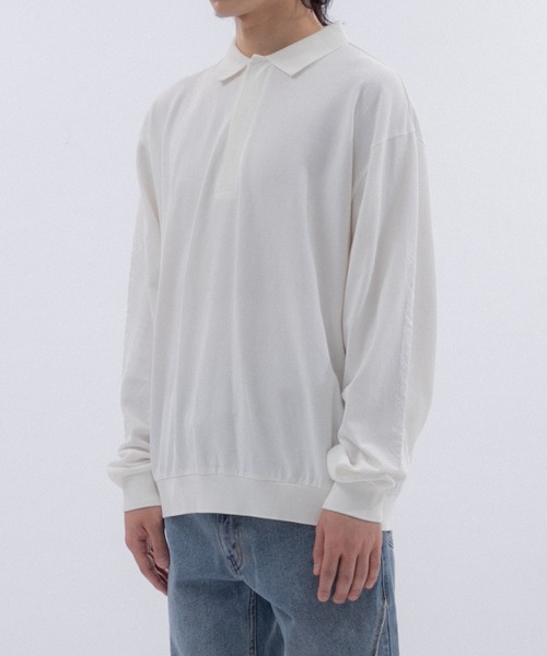 FTW（エフティダブリュー）の「PIGMENT DYEING L/S POLO（ポロシャツ・メンズ・ホワイト/チャコール・MEDIUM/LARGE）」の4枚目の写真
