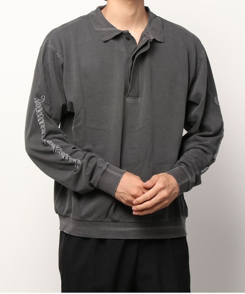 FTW（エフティダブリュー）の「PIGMENT DYEING L/S POLO（ポロシャツ・メンズ・ホワイト/チャコール・MEDIUM/LARGE）」の22枚目の写真