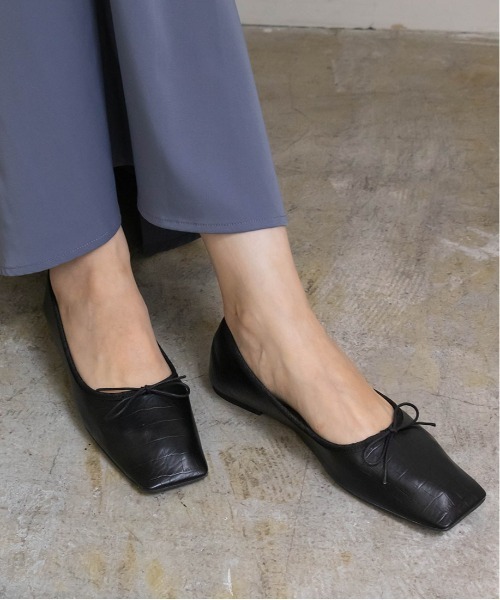 RANDA（ランダ）の「ストレスフリー/ソフト ワイドスクエアトゥバレエシューズ（バレエシューズ・レディース・アイボリー/ブラック/ブロンズ/ベージュ・22.5/23/23.5/24/24.5/25/25.5/22）」の8枚目の写真