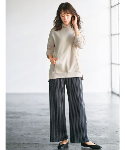 ベロア プリーツ パンツ ゆったり ルーズ セール】リラックスベロアプリーツパンツ（その他パンツ