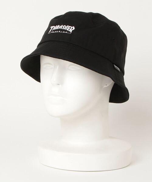 THRASHER（スラッシャー）の「【THRASHER/スラッシャー】ブランドネーム刺繍 バケットハット（ハット・レディース・ブラック/アイボリー・FREE）」の5枚目の写真