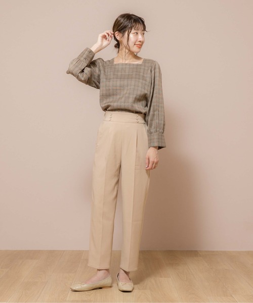 flower（フラワー）の「スウィーティテーパードパンツ（その他パンツ・レディース・ベージュ/ブラウン/グレー・FREE）」の17枚目の写真