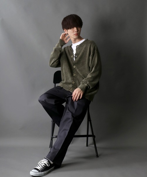 SITRY(シトリー)の「wide silhouette 2way damage knit cardigan/ワイドシルエット クルーネック 2way ダメージニット ルーズカーディガン/カーデ(カーディガン/ボレロ・メンズ・カーキ/モカ/アイボリー/ブラック・M/L)」の21枚目の写真