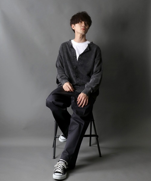 SITRY(シトリー)の「wide silhouette 2way damage knit cardigan/ワイドシルエット クルーネック 2way ダメージニット ルーズカーディガン/カーデ(カーディガン/ボレロ・メンズ・カーキ/モカ/アイボリー/ブラック・M/L)」の15枚目の写真