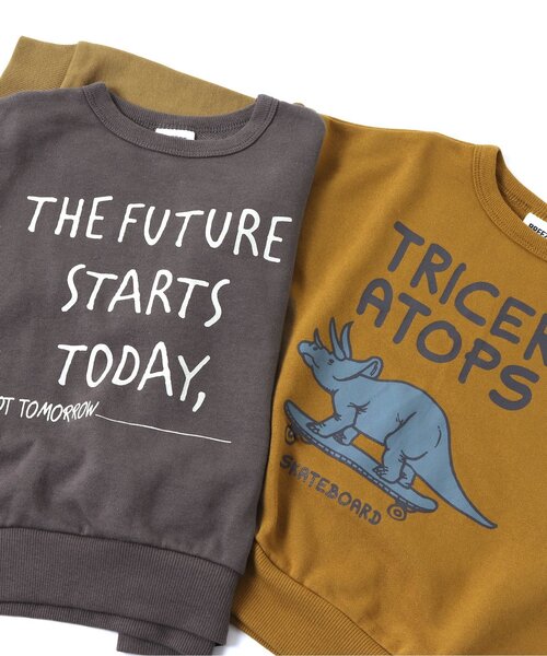 BREEZE（ブリーズ）の「WEB限定 プリントバリエトレーナー（スウェット・キッズ・アイボリー/パープル/グリーン/ダークブルー/ブラック/チャコール/ベージュ/マスタード/ブラウン/ブルー・150/130/140/110/120/100/90）」の21枚目の写真