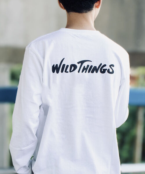 WILD THINGS（ワイルドシングス）の「【WILDTHINGS/ワイルドシングス】別注 BOX LOGO ロングスリーブTシャツ（Tシャツ/カットソー・メンズ・ホワイト/ブラック/ベージュ・MEDIUM/LARGE）」の10枚目の写真