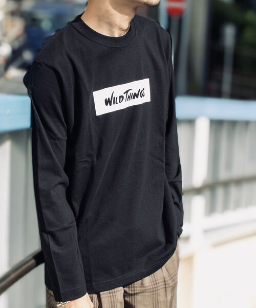 WILD THINGS（ワイルドシングス）の「【WILDTHINGS/ワイルドシングス】別注 BOX LOGO ロングスリーブTシャツ（Tシャツ/カットソー・メンズ・ホワイト/ブラック/ベージュ・MEDIUM/LARGE）」の19枚目の写真