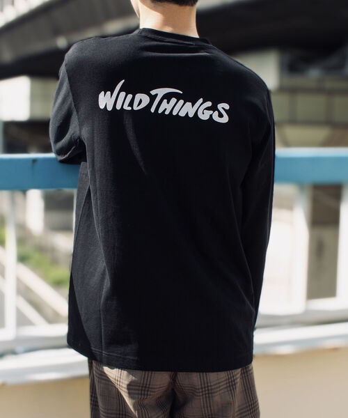 WILD THINGS（ワイルドシングス）の「【WILDTHINGS/ワイルドシングス】別注 BOX LOGO ロングスリーブTシャツ（Tシャツ/カットソー・メンズ・ホワイト/ブラック/ベージュ・MEDIUM/LARGE）」の5枚目の写真
