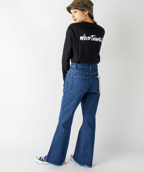 WILD THINGS（ワイルドシングス）の「【WILDTHINGS/ワイルドシングス】別注 BOX LOGO ロングスリーブTシャツ（Tシャツ/カットソー・メンズ・ホワイト/ブラック/ベージュ・MEDIUM/LARGE）」の14枚目の写真