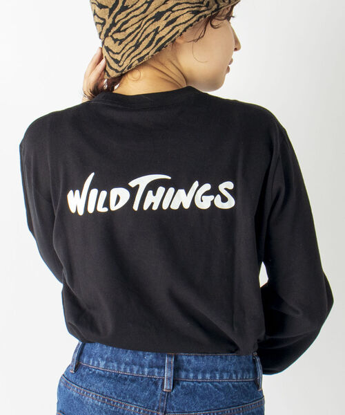 WILD THINGS（ワイルドシングス）の「【WILDTHINGS/ワイルドシングス】別注 BOX LOGO ロングスリーブTシャツ（Tシャツ/カットソー・メンズ・ホワイト/ブラック/ベージュ・MEDIUM/LARGE）」の6枚目の写真