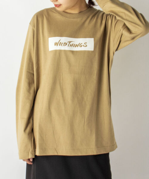 WILD THINGS（ワイルドシングス）の「【WILDTHINGS/ワイルドシングス】別注 BOX LOGO ロングスリーブTシャツ（Tシャツ/カットソー・メンズ・ホワイト/ブラック/ベージュ・MEDIUM/LARGE）」の15枚目の写真