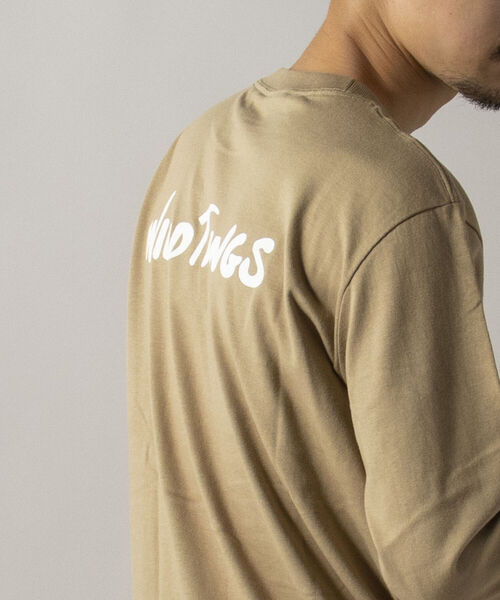 WILD THINGS（ワイルドシングス）の「【WILDTHINGS/ワイルドシングス】別注 BOX LOGO ロングスリーブTシャツ（Tシャツ/カットソー・メンズ・ホワイト/ブラック/ベージュ・MEDIUM/LARGE）」の18枚目の写真