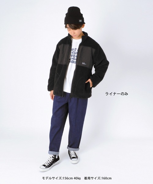 GLAZOS（グラソス）の「撥水加工・３way切り替えデザインジャケット（ブルゾン・キッズ・ブラック/カーキ/ブルー/マスタード・130cm/140cm/150cm/160cm/170cm）」の10枚目の写真