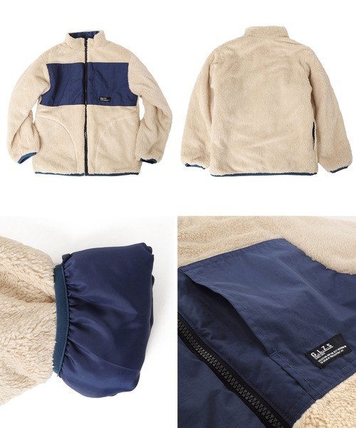 GLAZOS（グラソス）の「撥水加工・３way切り替えデザインジャケット（ブルゾン・キッズ・ブラック/カーキ/ブルー/マスタード・130cm/140cm/150cm/160cm/170cm）」の17枚目の写真