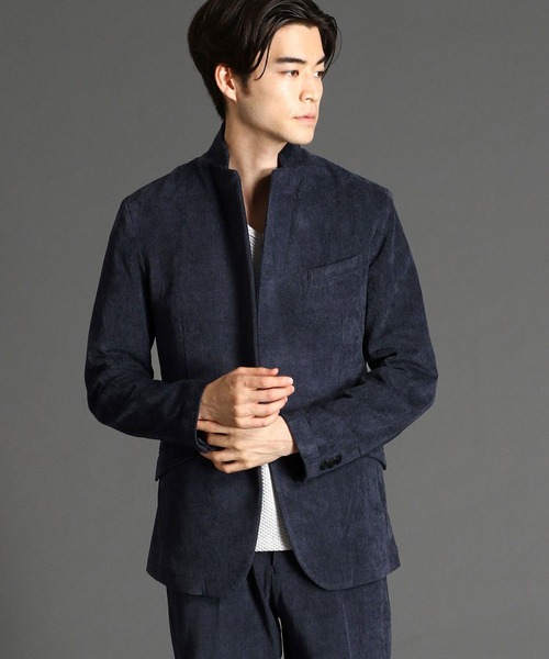 HIDEAWAYS NICOLE(ハイダウェイニコル)の「ハイストレッチカルゼコールジャケット(テーラードジャケット・メンズ・ブラック/ネイビー・X-LARGE/LARGE/MEDIUM)」の1枚目の写真