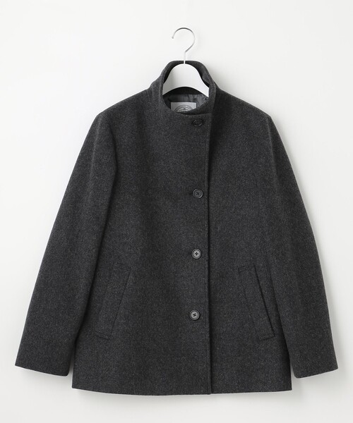 J.PRESS Ladies(J.プレス レディス)の「スーパー110Sショートビーバー スタンドカラーコート(その他アウター・レディース・ライトグリーン系/グレー系/ベージュ系/ライトグレー系・XS)」の11枚目の写真