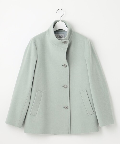 J.PRESS Ladies(J.プレス レディス)の「スーパー110Sショートビーバー スタンドカラーコート(その他アウター・レディース・ライトグリーン系/グレー系/ベージュ系/ライトグレー系・XS)」の22枚目の写真