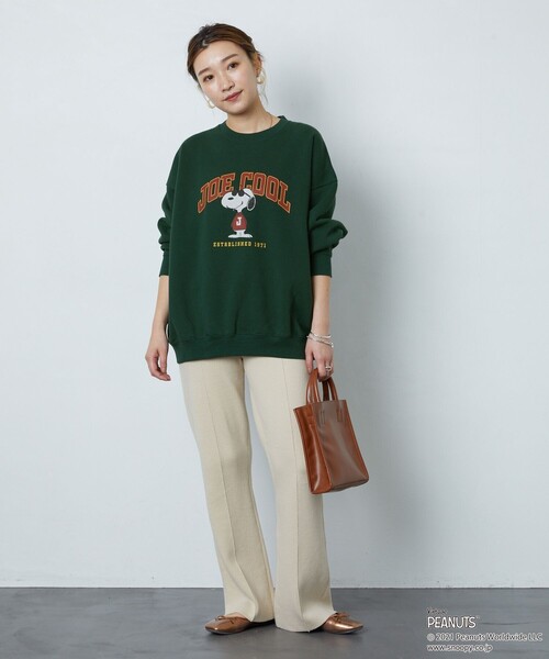 FREAK'S STORE(フリークスストア)の「▽【WEBオリジナル】PEANUTS/ピーナッツ JOECOOLカレッジプリントスウェット(スウェット・レディース・レッド/ネイビー/ベージュ/グリーン/グレー/ブラック・フリ-)」の13枚目の写真
